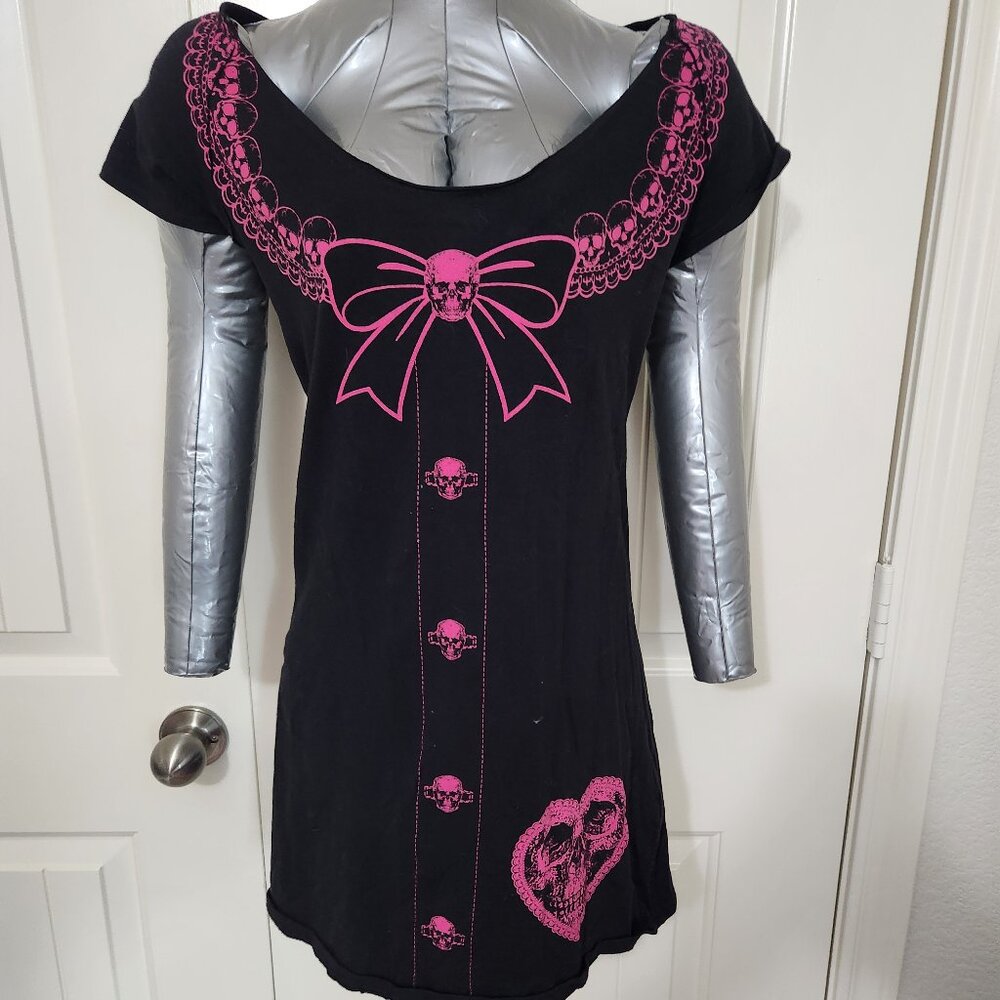 Kreepsville 666 Serial Killer Pink Skull Bodycon Dress